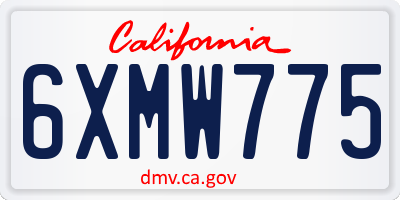 CA license plate 6XMW775