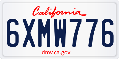 CA license plate 6XMW776