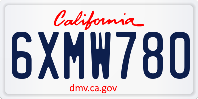 CA license plate 6XMW780