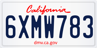 CA license plate 6XMW783
