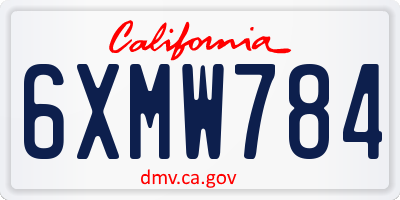 CA license plate 6XMW784