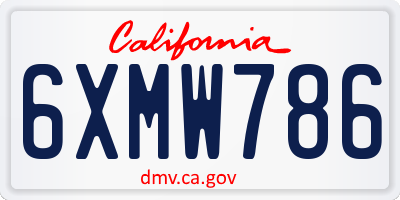 CA license plate 6XMW786