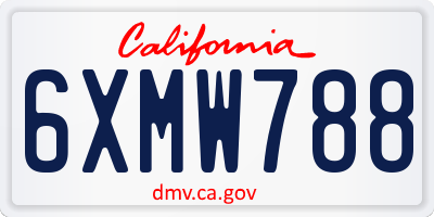 CA license plate 6XMW788