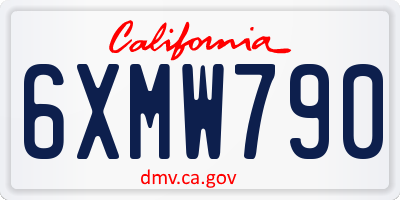 CA license plate 6XMW790