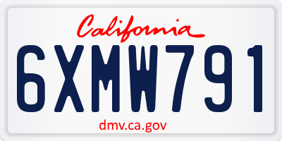CA license plate 6XMW791