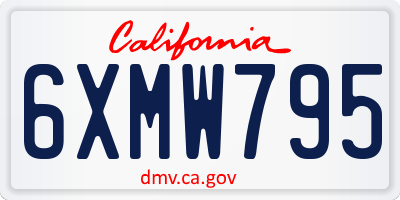 CA license plate 6XMW795