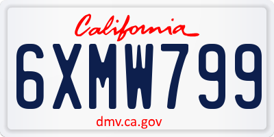 CA license plate 6XMW799