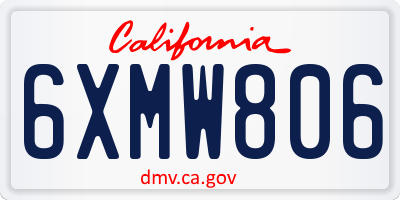 CA license plate 6XMW806