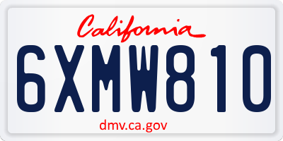 CA license plate 6XMW810
