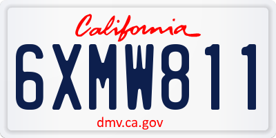 CA license plate 6XMW811
