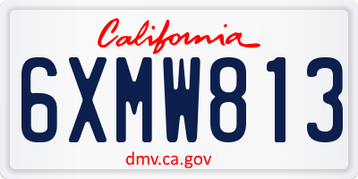 CA license plate 6XMW813