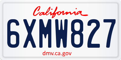 CA license plate 6XMW827