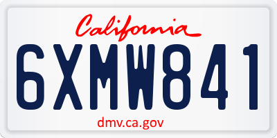 CA license plate 6XMW841