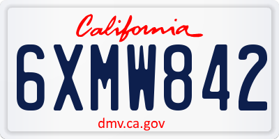 CA license plate 6XMW842