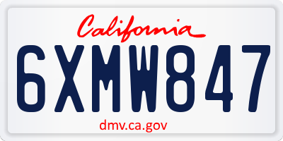 CA license plate 6XMW847