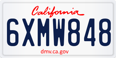 CA license plate 6XMW848