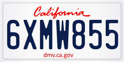 CA license plate 6XMW855