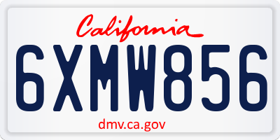 CA license plate 6XMW856