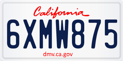 CA license plate 6XMW875