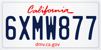 CA license plate 6XMW877