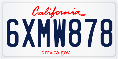 CA license plate 6XMW878