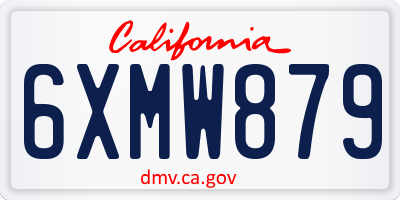 CA license plate 6XMW879