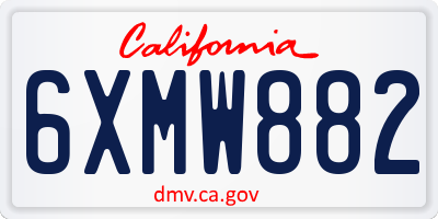 CA license plate 6XMW882