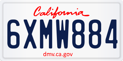 CA license plate 6XMW884