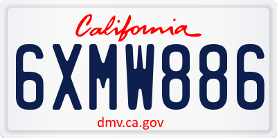 CA license plate 6XMW886