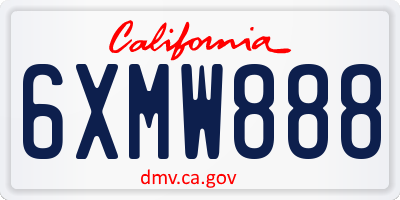 CA license plate 6XMW888