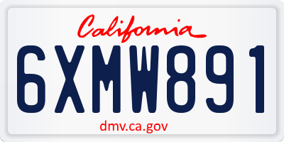 CA license plate 6XMW891