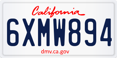 CA license plate 6XMW894