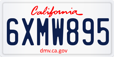 CA license plate 6XMW895
