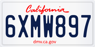 CA license plate 6XMW897