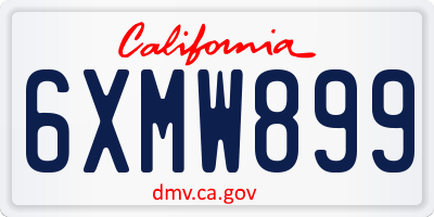 CA license plate 6XMW899