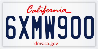 CA license plate 6XMW900