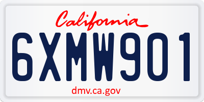 CA license plate 6XMW901