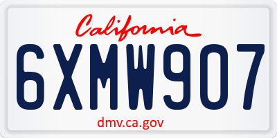 CA license plate 6XMW907