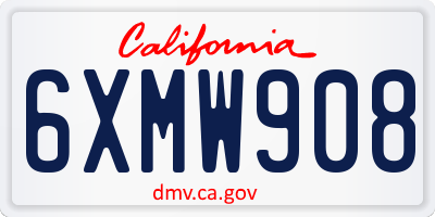 CA license plate 6XMW908