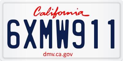 CA license plate 6XMW911