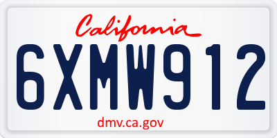 CA license plate 6XMW912