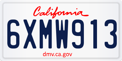 CA license plate 6XMW913