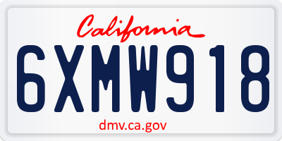 CA license plate 6XMW918