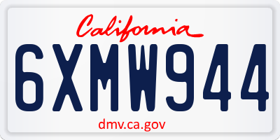 CA license plate 6XMW944