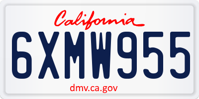 CA license plate 6XMW955
