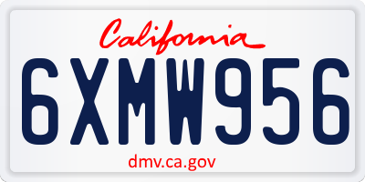 CA license plate 6XMW956