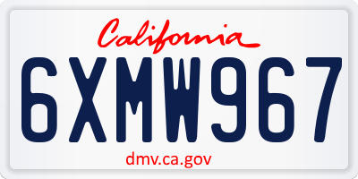CA license plate 6XMW967