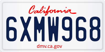 CA license plate 6XMW968