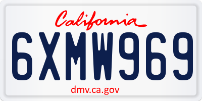 CA license plate 6XMW969