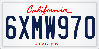 CA license plate 6XMW970